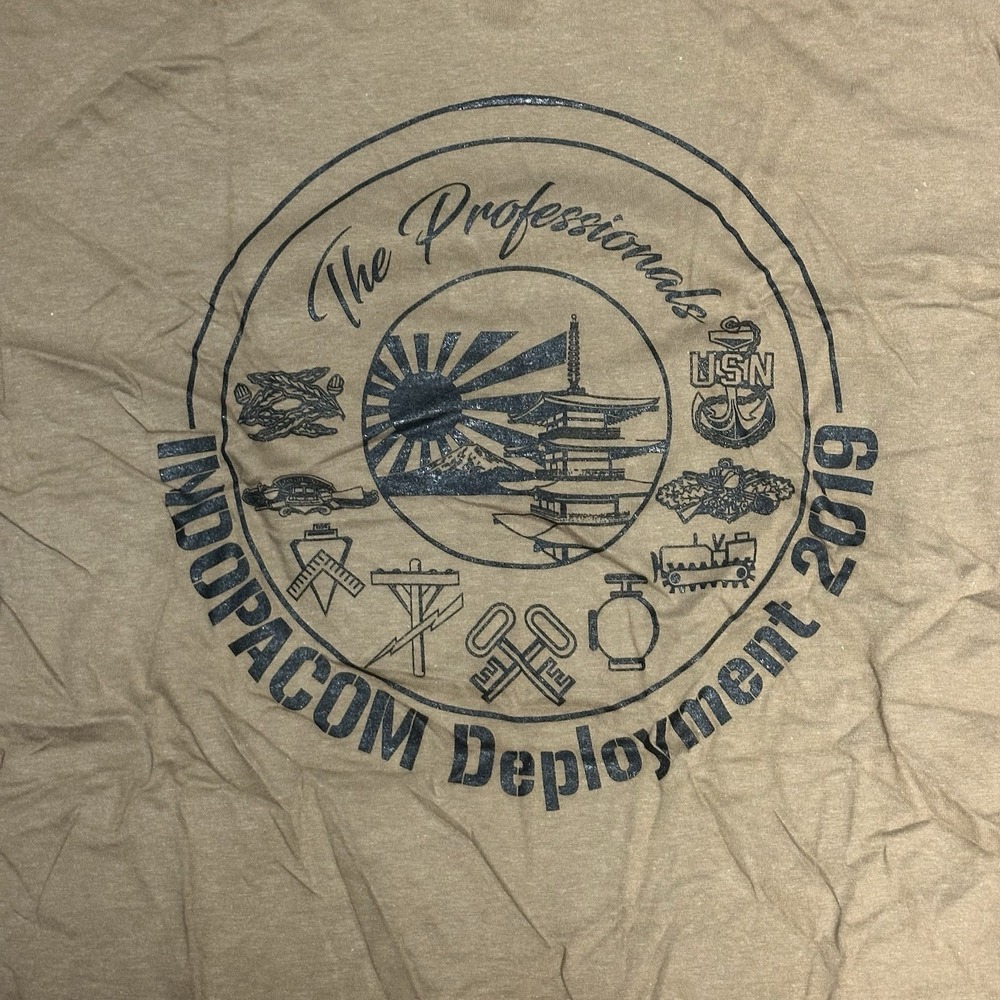 Soffe‎ Mens Khaki Military T-Shirt DET ATSUGI YOKOSUKA INDOPACOM Large